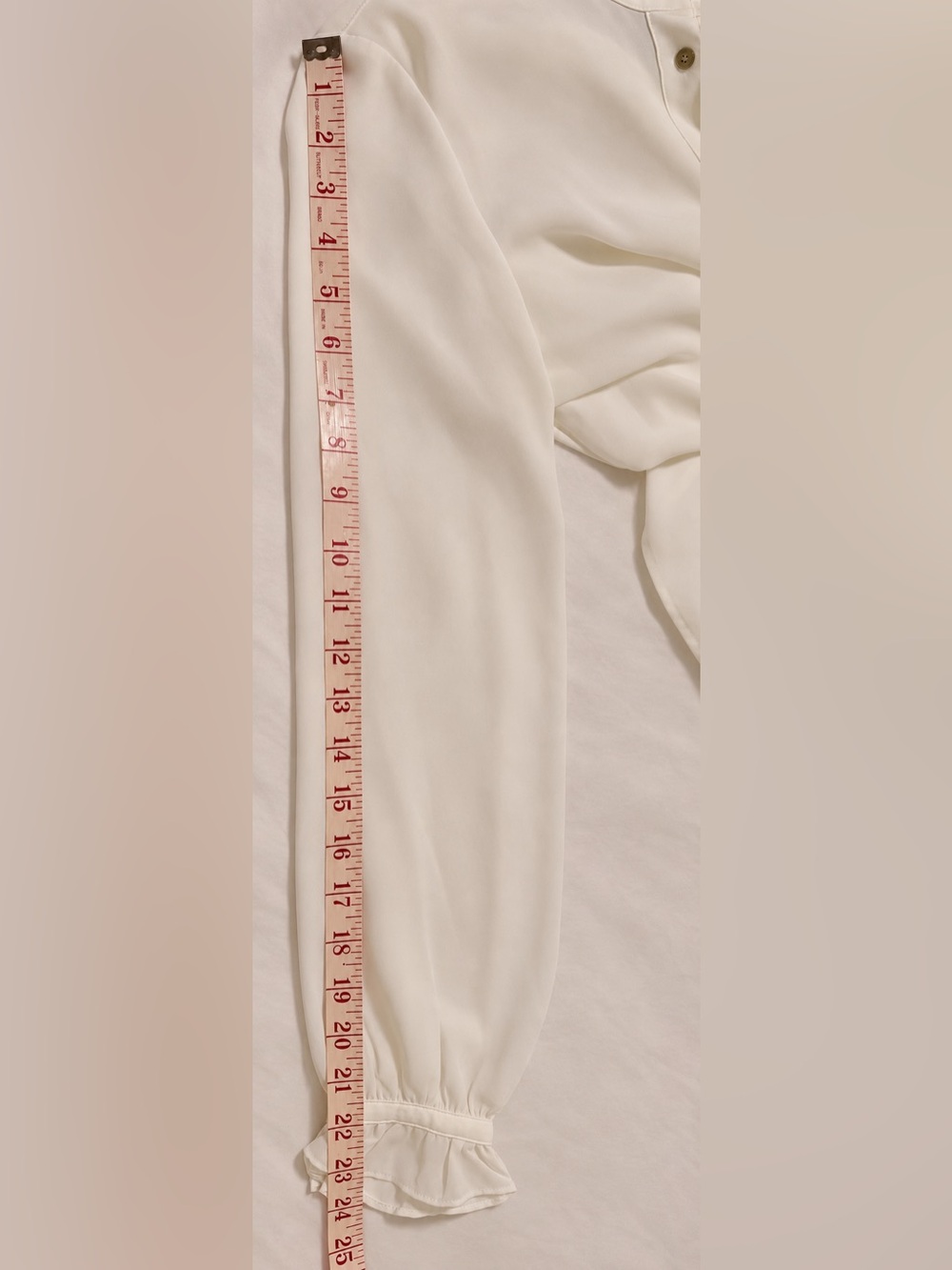 J. Crew Cream Ruffle Front Blouse Size 2 - Picture 11 of 14